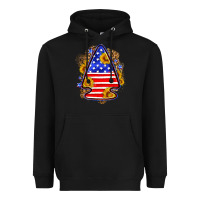Black American flag arrowhead Heavyweight Hoodie - Neo Western
