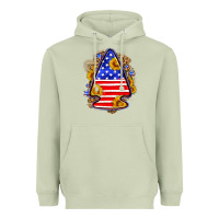 Matcha American flag arrowhead Heavyweight Hoodie - Neo Western