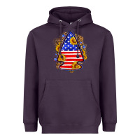 Plum American flag arrowhead Heavyweight Hoodie - Neo Western