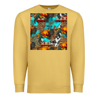 Antique Gold western sunset bison and sunflowers seamless pattern Premium Sweatshirt - HRA Design Shop