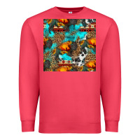 Cardinal western sunset bison and sunflowers seamless pattern Premium Sweatshirt - HRA Design Shop