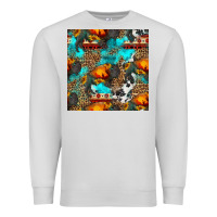 Dove Grey western sunset bison and sunflowers seamless pattern Premium Sweatshirt - HRA Design Shop