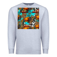 Heather Grey western sunset bison and sunflowers seamless pattern Premium Sweatshirt - HRA Design Shop