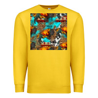 Lemon western sunset bison and sunflowers seamless pattern Premium Sweatshirt - HRA Design Shop