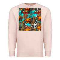 Pale Pink western sunset bison and sunflowers seamless pattern Premium Sweatshirt - HRA Design Shop