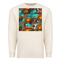 Sandshell western sunset bison and sunflowers seamless pattern Premium Sweatshirt - HRA Design Shop