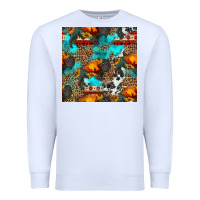 White western sunset bison and sunflowers seamless pattern Premium Sweatshirt - HRA Design Shop