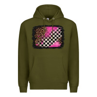 Army Green racing leopard background Premium Hoodie - Jasminsmagicworld