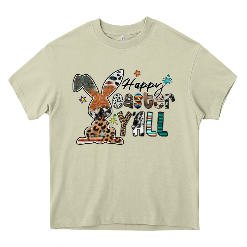 Happy Easter Y'all Heavy Core Tee by CowhideDigitalArt | Teevron