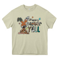 Mossy Happy Easter Y'all Heavy Core Tee - CowhideDigitalArt