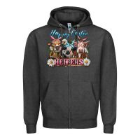 Charcoal Heather Happy Easter Heifers Zipper Hoodie - RanaPortraitStore