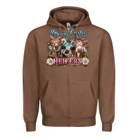 Chestnut Happy Easter Heifers Zipper Hoodie - RanaPortraitStore