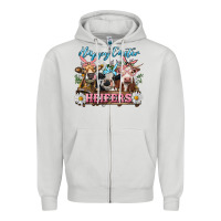 Dove Grey Happy Easter Heifers Zipper Hoodie - RanaPortraitStore