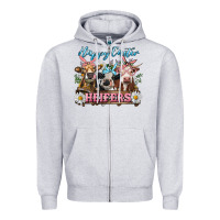 Heather Grey Happy Easter Heifers Zipper Hoodie - RanaPortraitStore