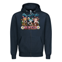 Navy Happy Easter Heifers Zipper Hoodie - RanaPortraitStore