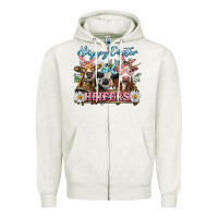 Oatmeal Heather Happy Easter Heifers Zipper Hoodie - RanaPortraitStore
