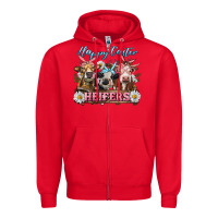 Red Happy Easter Heifers Zipper Hoodie - RanaPortraitStore