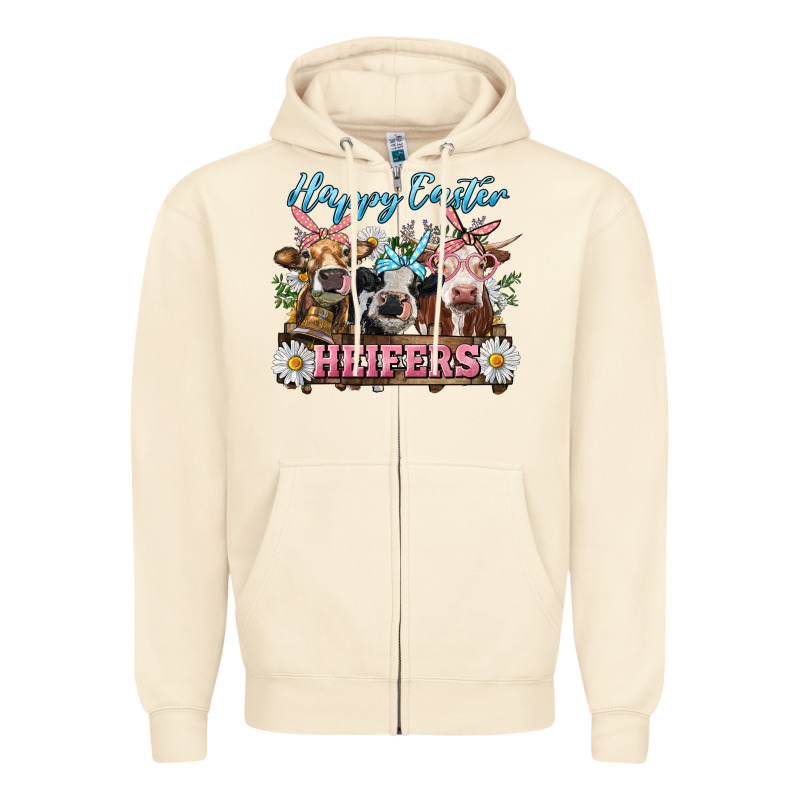 Happy Easter Heifers Zipper Hoodie by RanaPortraitStore | Teevron