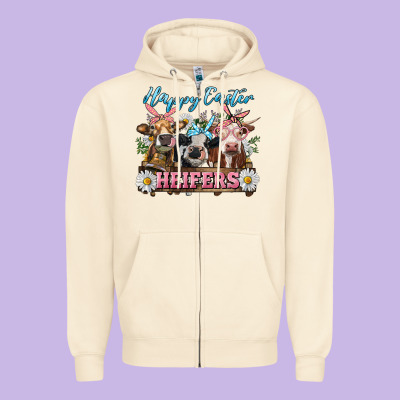 Zipper Hoodie Happy Easter Heifers