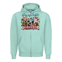 Seafoam Happy Easter Heifers Zipper Hoodie - RanaPortraitStore