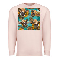 Pale Pink western sunflowers cow seamless pattern Premium Sweatshirt - HRA Design Shop