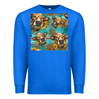 True Royal western sunflowers cow seamless pattern Premium Sweatshirt - HRA Design Shop