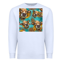 White western sunflowers cow seamless pattern Premium Sweatshirt - HRA Design Shop