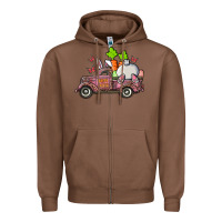 Chestnut happy easter pink truck with bunny Zipper Hoodie - RanaPortraitStore