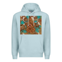 Blue Mist highland cow turquoise gemstones western patterns Premium Hoodie - BarkalooDesign