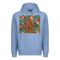 Colony Blue highland cow turquoise gemstones western patterns Premium Hoodie - BarkalooDesign
