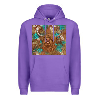 Purple highland cow turquoise gemstones western patterns Premium Hoodie - BarkalooDesign