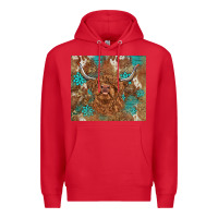 Red highland cow turquoise gemstones western patterns Premium Hoodie - BarkalooDesign