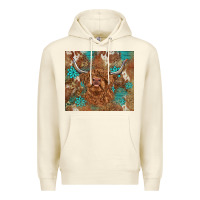 Sandshell highland cow turquoise gemstones western patterns Premium Hoodie - BarkalooDesign