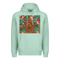 Seafoam highland cow turquoise gemstones western patterns Premium Hoodie - BarkalooDesign