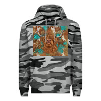 Slate Camo highland cow turquoise gemstones western patterns Premium Hoodie - BarkalooDesign