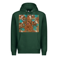 Sports Green highland cow turquoise gemstones western patterns Premium Hoodie - BarkalooDesign