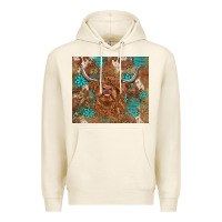 Tofu highland cow turquoise gemstones western patterns Premium Hoodie - BarkalooDesign