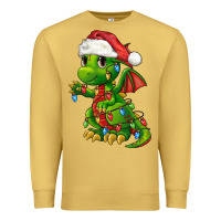 Antique Gold Christmas Cute Dragon Premium Sweatshirt - FaDigitalArtStudio