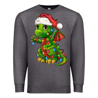 Charcoal Heather Christmas Cute Dragon Premium Sweatshirt - FaDigitalArtStudio