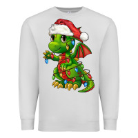 Dove Grey Christmas Cute Dragon Premium Sweatshirt - FaDigitalArtStudio