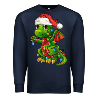 Navy Christmas Cute Dragon Premium Sweatshirt - FaDigitalArtStudio