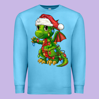 Christmas Cute Dragon Premium Sweatshirt Designed By Fadigitalartstudio