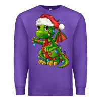 Purple Christmas Cute Dragon Premium Sweatshirt - FaDigitalArtStudio