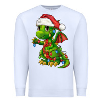 White Christmas Cute Dragon Premium Sweatshirt - FaDigitalArtStudio
