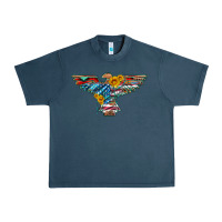 Midnight Navy thunderbird with usa flag and sunflowers Urban Heavy Tee - Artiststas