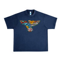 Thunderbird With Usa Flag And Sunflowers Urban Heavy Tee | Teevron