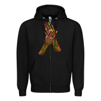 Black juneteenth nail art with afro hand Zipper Hoodie - texasbilliewilder