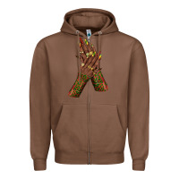 Chestnut juneteenth nail art with afro hand Zipper Hoodie - texasbilliewilder