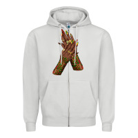 Dove Grey juneteenth nail art with afro hand Zipper Hoodie - texasbilliewilder