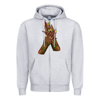 Heather Grey juneteenth nail art with afro hand Zipper Hoodie - texasbilliewilder